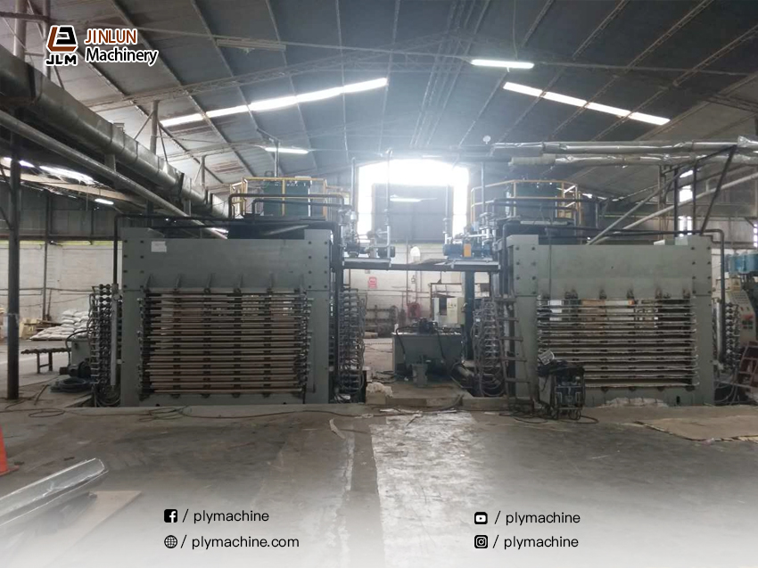 Jinlun Machinery Glue Spreaders and Hot Presses Successfully Installed at a Plywood Factory in Peru2